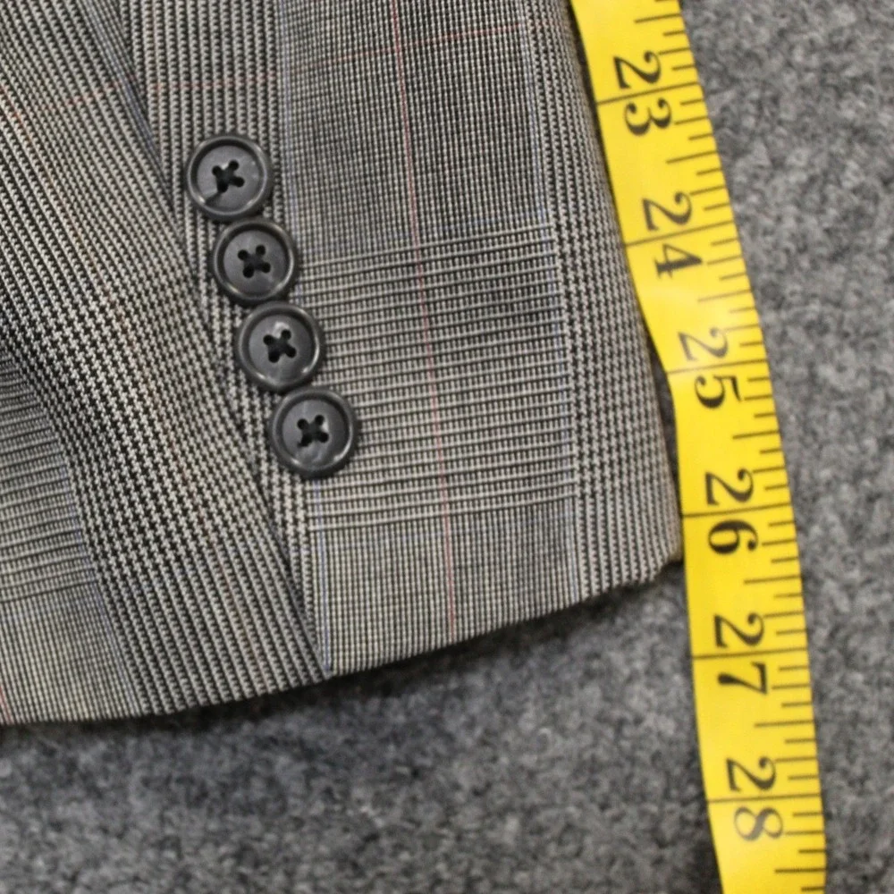 Vintage Burberrys Blazer Men Classic Plaid‎ Wool Two Button Sport Coat Jacket